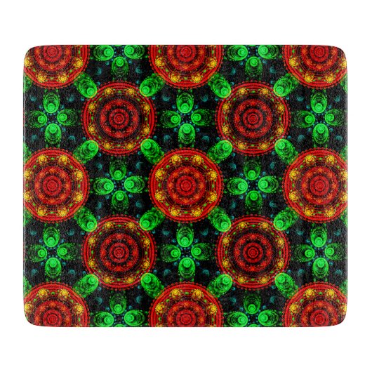 Bloemrijke moderne boho elegante abstracte patroon snijplank (Voorkant)