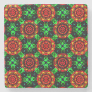 Bloemrijke moderne boho elegante abstracte patroon stenen onderzetter