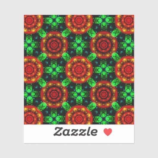 Bloemrijke moderne boho elegante abstracte patroon sticker (Vel)