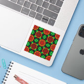 Bloemrijke moderne boho elegante abstracte patroon sticker (Laptop met iPhone)