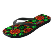 Bloemrijke moderne boho elegante abstracte patroon teenslippers (Schuin)