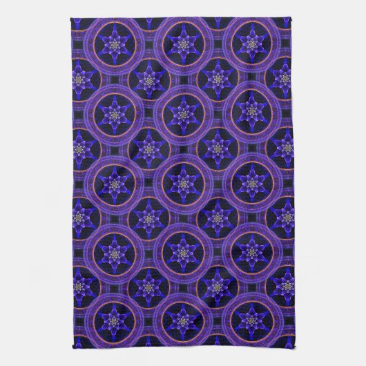 Bloemrijke moderne boho elegante abstracte patroon theedoek (Verticaal)