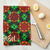 Bloemrijke moderne boho elegante abstracte patroon theedoek (Quarter Fold)