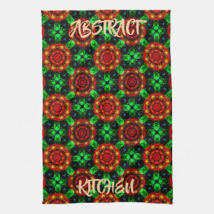 Bloemrijke moderne boho elegante abstracte patroon theedoek