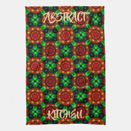 Bloemrijke moderne boho elegante abstracte patroon theedoek (Verticaal)