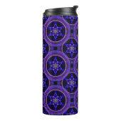 Bloemrijke moderne boho elegante abstracte patroon thermosbeker (Gedraaid links)