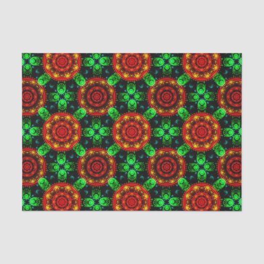Bloemrijke moderne boho elegante abstracte patroon tissuepapier (Voorkant)