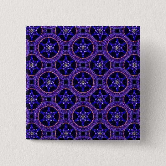 Bloemrijke moderne boho elegante abstracte patroon vierkante button 5,1 cm (Voorkant)