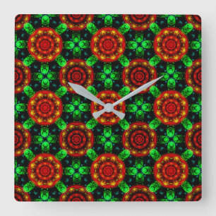 Bloemrijke moderne boho elegante abstracte patroon vierkante klok