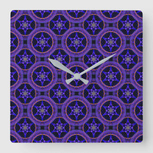 Bloemrijke moderne boho elegante abstracte patroon vierkante klok