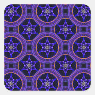 Bloemrijke moderne boho elegante abstracte patroon vierkante sticker