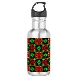 Bloemrijke moderne boho elegante abstracte patroon waterfles 