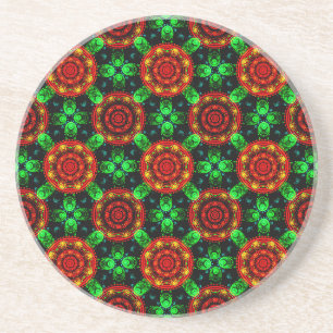 Bloemrijke moderne boho elegante abstracte patroon zandsteen onderzetter