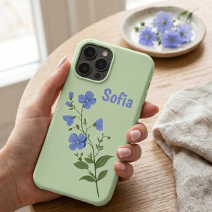 Bloemrijke moderne madeliefje blauwe meisjesachtig Case-Mate iPhone case