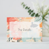 Bloemrijke moderne typografie de details informatiekaartje (Staand voorkant)