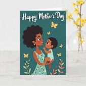 Bloemrijke Moeder En Kind Kaart (Gele Bloem)