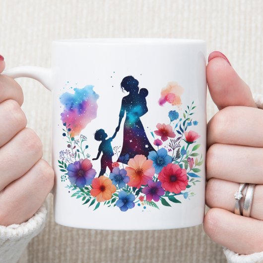 Bloemrijke Moeder & Kind Koffiemok