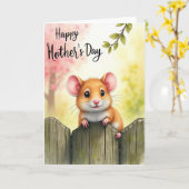 Bloemrijke Moederdag Dieren Kijk Kaart (Gele Bloem)