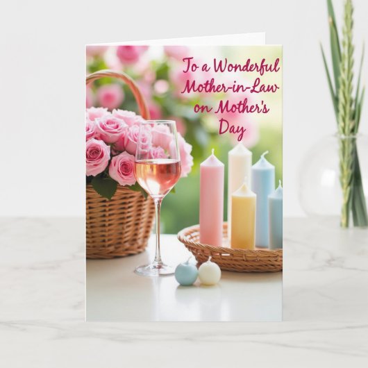 Bloemrijke Moederdag Drank Stilleven Kaart (Voorkant)