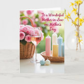Bloemrijke Moederdag Drank Stilleven Kaart (Gele Bloem)