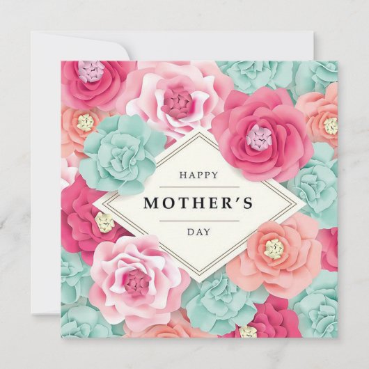 Bloemrijke Moederdag Feestdagenkaart (Voorkant)