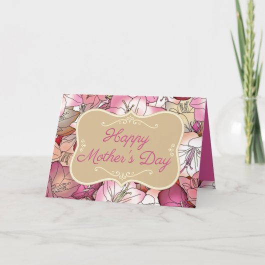 Bloemrijke Moederdag Kaart (Voorkant)