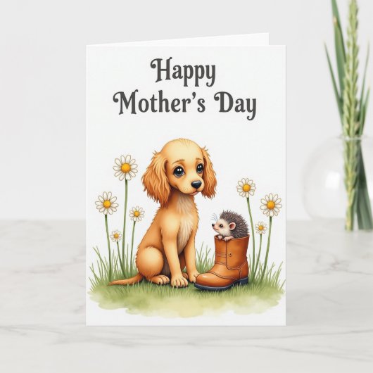 Bloemrijke Moederdag Laars Kaart (Voorkant)