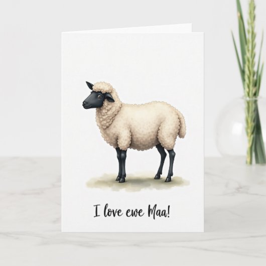 Bloemrijke Moederdag Lam Kaart (Voorkant)
