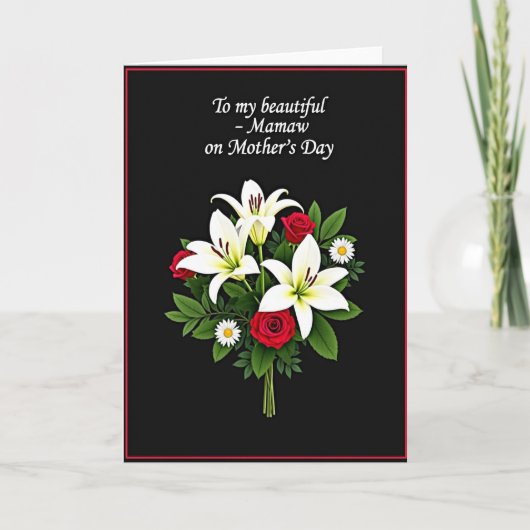 Bloemrijke Moederdag Mamaw Kaart (Voorkant)