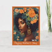 Bloemrijke moederdag met mooie vrouw bedankkaart (Voorkant)