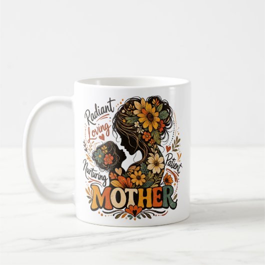Bloemrijke Moederdag Mok | Liefdevol Cadeau voor M (Links)
