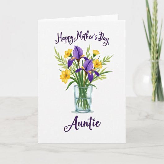 Bloemrijke Moederdag Oom/Aunt Kaart (Voorkant)