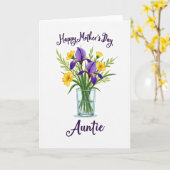 Bloemrijke Moederdag Oom/Aunt Kaart (Gele Bloem)