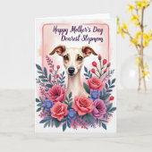 Bloemrijke Moederdag Sighthound Kaart (Gele Bloem)