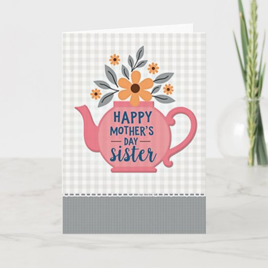 Bloemrijke Moederdag Theekaart Kaart (Voorkant)