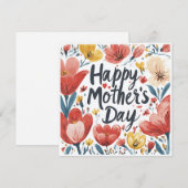Bloemrijke Moederdagkaart Feestdagenkaart (Voorkant / Achterkant)