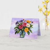 Bloemrijke Moederdagkaart Kaart (Gele Bloem)
