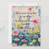Bloemrijke mooie en zoete Moederdag Kaart (Achterkant)