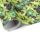 Bloemrijke multikleurige schets retro herfst cadeaupapier (Rol Hoek)