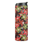 Bloemrijke multikleurige schets retro herfst thermosbeker (Gedraaid links)