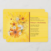 Bloemrijke notities uitnodiging (Voorkant / Achterkant)