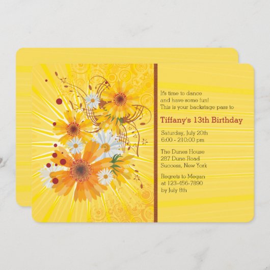 Bloemrijke notities uitnodiging (Voorkant / Achterkant)