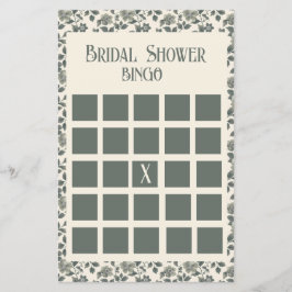 Bloemrijke olijfbloesems in groen en crème flyer