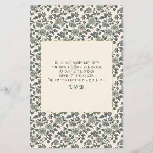 Bloemrijke olijfbloesems in groen en crème flyer (Achterkant)