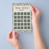 Bloemrijke olijfbloesems in groen en crème flyer (Hand)