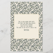 Bloemrijke olijfbloesems in groen en crème flyer (Achterkant)