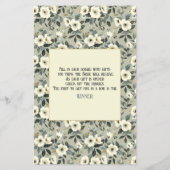 Bloemrijke Olijfbloesems Vrijgezellenfeest Bingo Flyer (Achterkant)