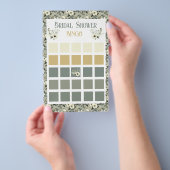 Bloemrijke Olijfbloesems Vrijgezellenfeest Bingo Flyer (Hand)