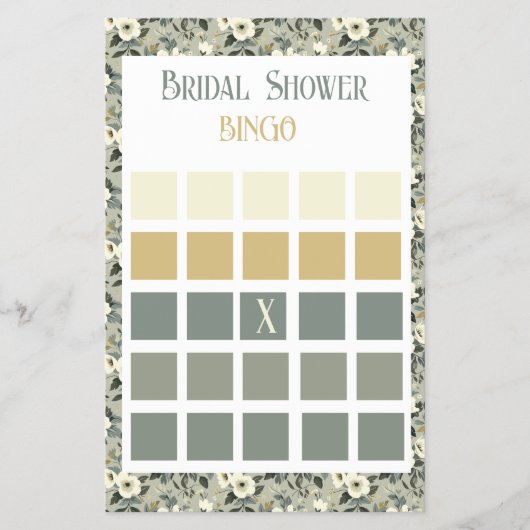 Bloemrijke Olijfbloesems Vrijgezellenfeest Bingo Flyer (Voorkant)