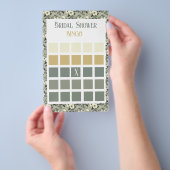 Bloemrijke Olijfbloesems Vrijgezellenfeest Bingo Flyer (Hand)